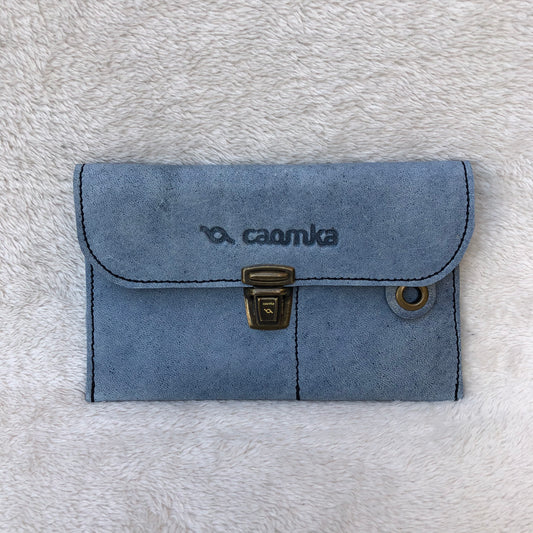 CAOMKA Flat Coin Purse Natural BioCuir® Leather Exclusive Piece No. 7522