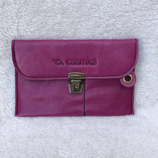 CAOMKA Flat Coin Purse Natural BioCuir® Leather Exclusive Piece No. 7525