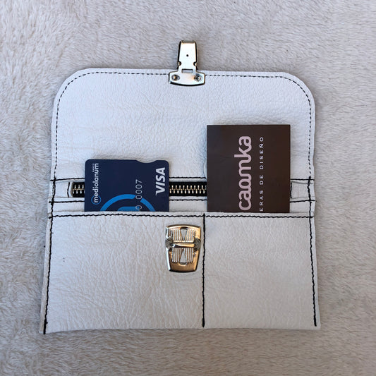 CAOMKA Flat Coin Purse Natural BioCuir® Leather Exclusive Piece No. 7528