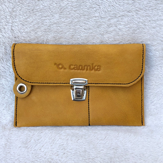 CAOMKA Flat Coin Purse Natural BioCuir® Leather Exclusive Piece No. 7517