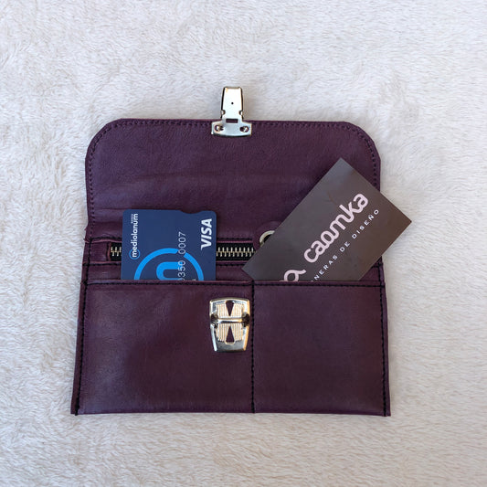 CAOMKA Flat Coin Purse Natural BioCuir® Leather Exclusive Piece No. 7516