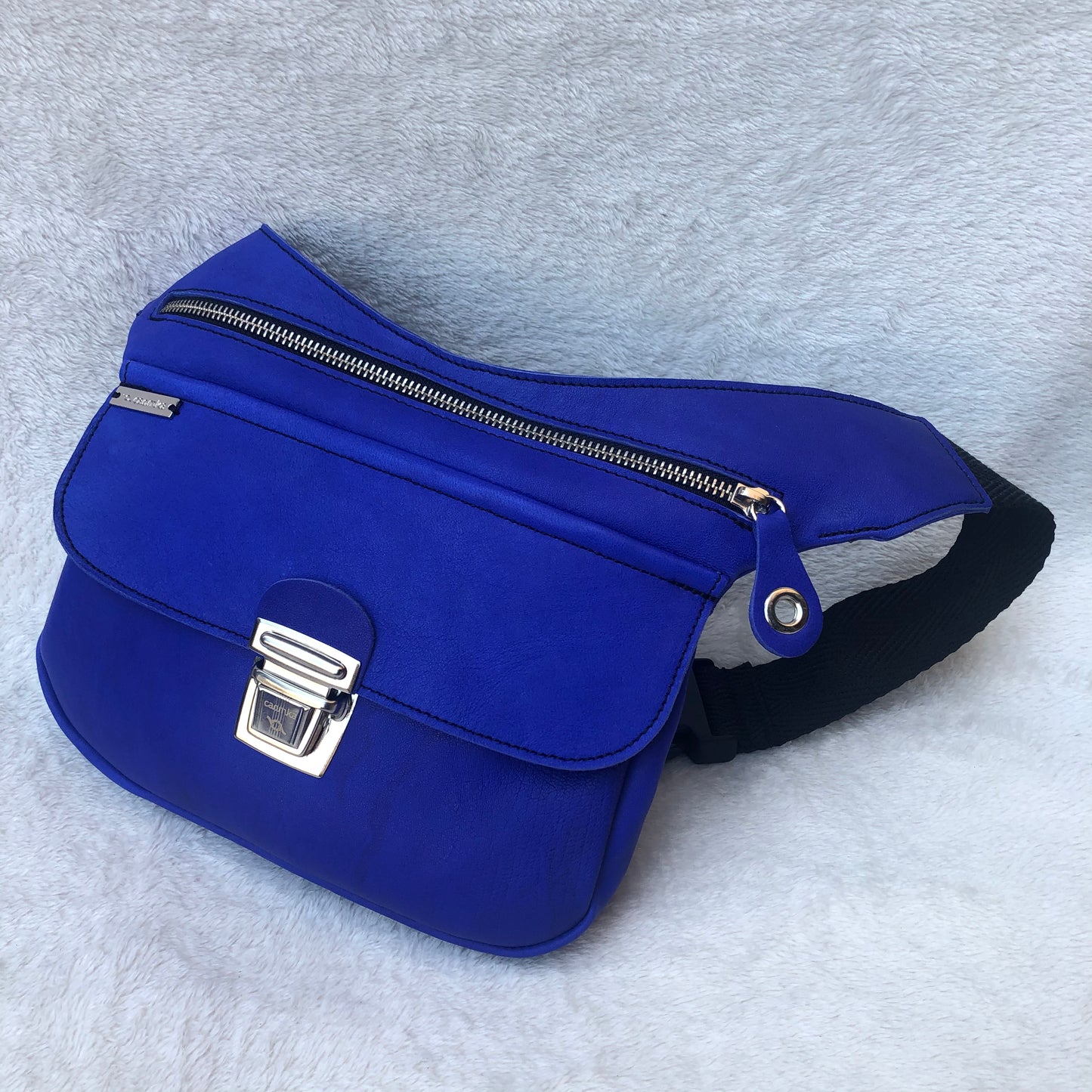 Summer Electric Blue &amp; Silver Natural BioCuir® Leather Exclusive Part No. 7592