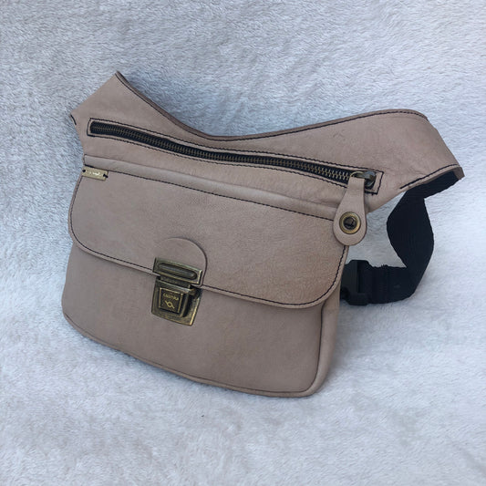Special Beige-Grey-Brown &amp; Old Gold BioCuir® natural leather Exclusive Piece No. 7651