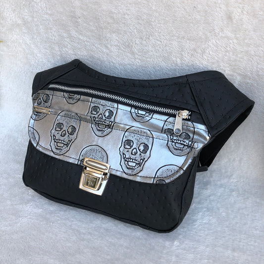 Black & Silver Skulls Caomka · Tejido de Polipiel · Pieza Exclusiva Núm. 7661