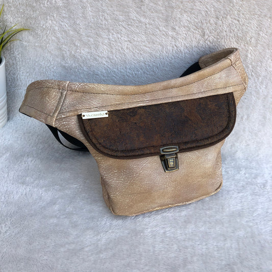 Mini Special Brown Class Vegan Leather Unique Piece No. 7648
