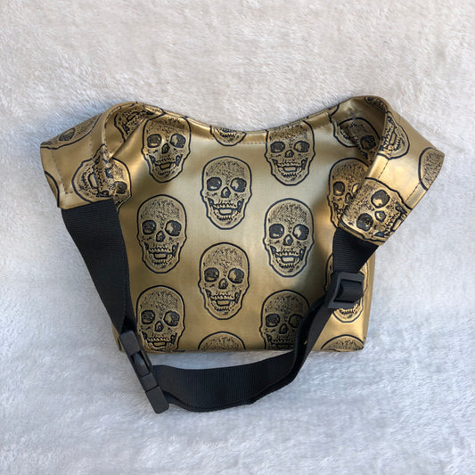 Golden Skulls Caomka Leatherette Fabric Exclusive Piece No. 7628