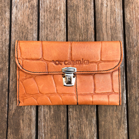 CAOMKA Flat Coin Purse Natural BioCuir® Leather Exclusive Piece No. 7701