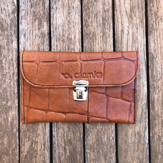 CAOMKA Flat Coin Purse Natural BioCuir® Leather Exclusive Piece No. 7748