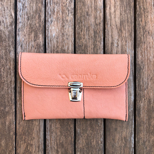 CAOMKA Flat Coin Purse Natural BioCuir® Leather Exclusive Piece No. 7703