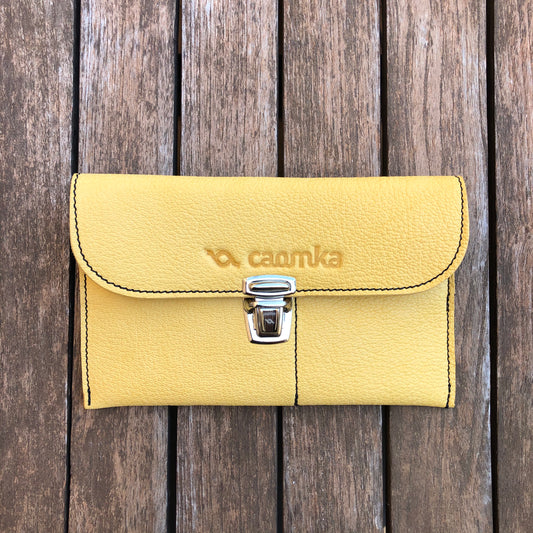 CAOMKA Flat Coin Purse Natural BioCuir® Leather Exclusive Piece No. 7699