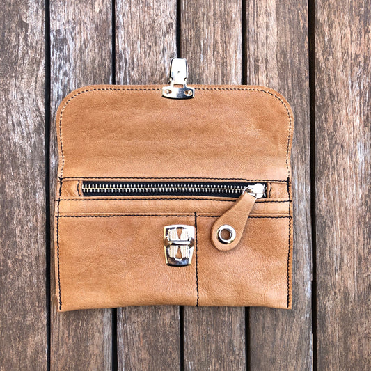 CAOMKA Flat Coin Purse Natural BioCuir® Leather Exclusive Piece No. 7694