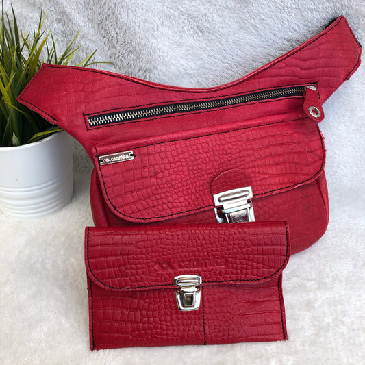 SPECIAL PACK: Summer Red BioCuir® natural leather Exclusive Pieces No. 7696 and 7697