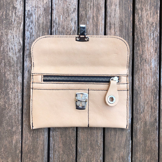 CAOMKA Flat Coin Purse Natural BioCuir® Leather Exclusive Piece No. 7811
