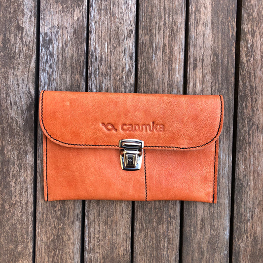 CAOMKA Flat Coin Purse Natural BioCuir® Leather Exclusive Piece No. 7810