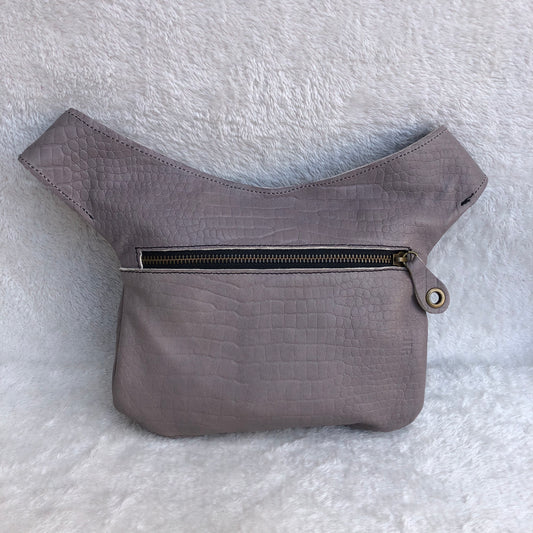 Special Gray &amp; Old Gold BioCuir® natural leather Unique Piece No. 7849