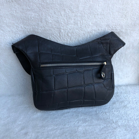 Special Black &amp; Silver BioCuir® natural leather Exclusive Piece No. 7700