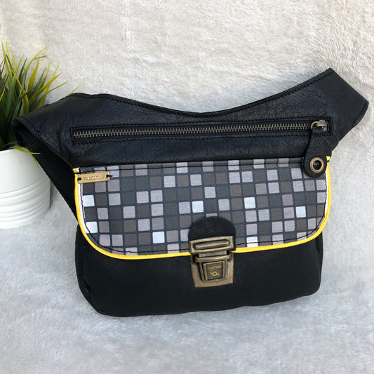 Special Black &amp; Old Gold BioCuir® natural leather Unique Piece No. 7779