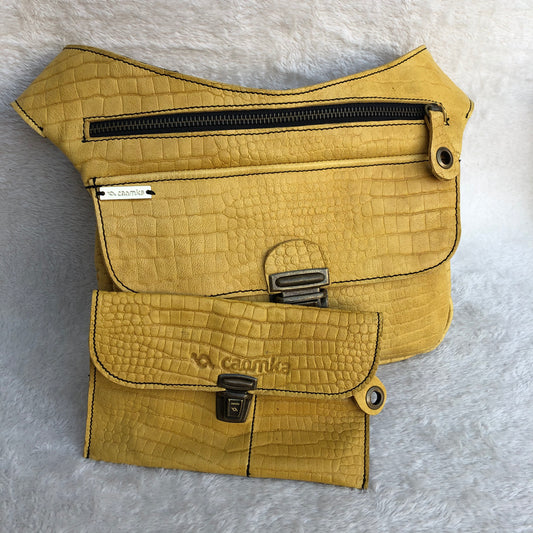 SPECIAL PACK: Summer Yellow &amp; Old Gold BioCuir® natural leather Exclusive Pieces No. 7798 and 7799