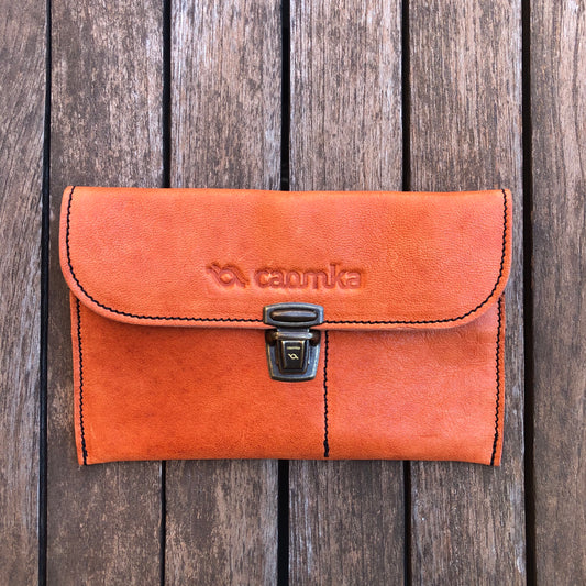 CAOMKA Flat Coin Purse Natural BioCuir® Leather Exclusive Piece No. 7828