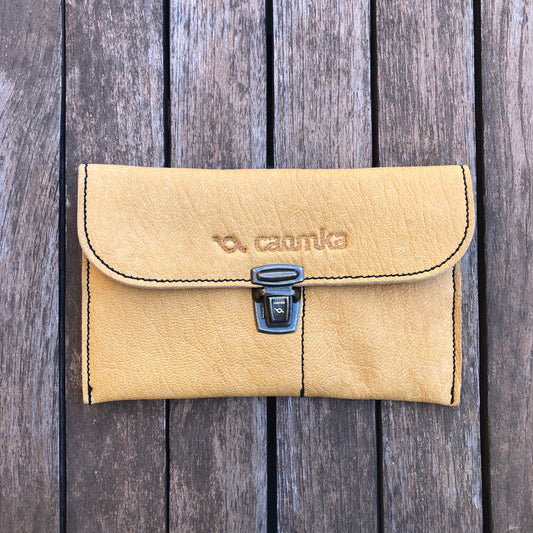 CAOMKA Flat Coin Purse Natural BioCuir® Leather Exclusive Piece No. 7998