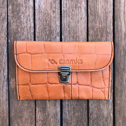 CAOMKA Flat Coin Purse Natural BioCuir® Leather Exclusive Piece No. 8014