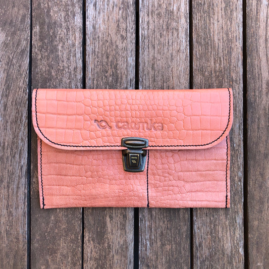 CAOMKA Flat Coin Purse Natural BioCuir® Leather Exclusive Piece No. 7857