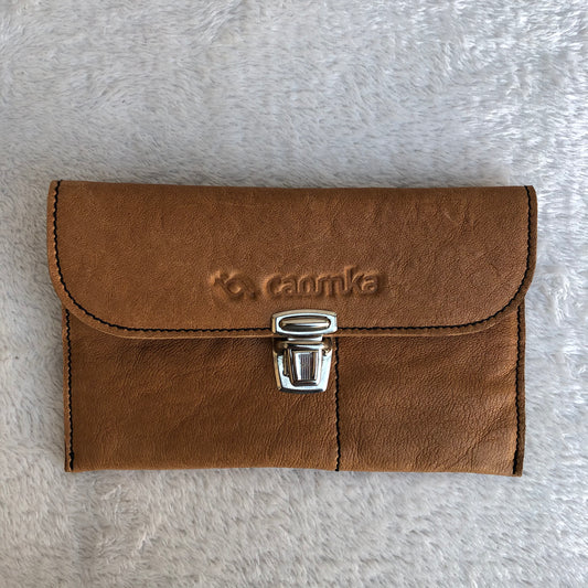 CAOMKA Flat Coin Purse Natural BioCuir® Leather Exclusive Piece No. 8042