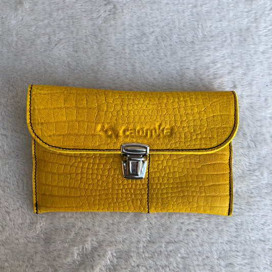CAOMKA Flat Coin Purse Natural BioCuir® Leather Exclusive Piece No. 8031