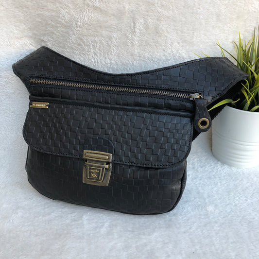 Special Black &amp; Old Gold BioCuir® natural leather Exclusive Piece No. 8126