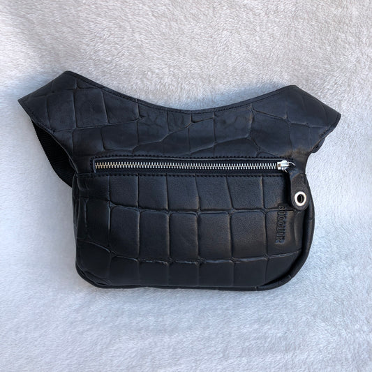 Special Black &amp; Silver BioCuir® natural leather Unique Piece No. 8061