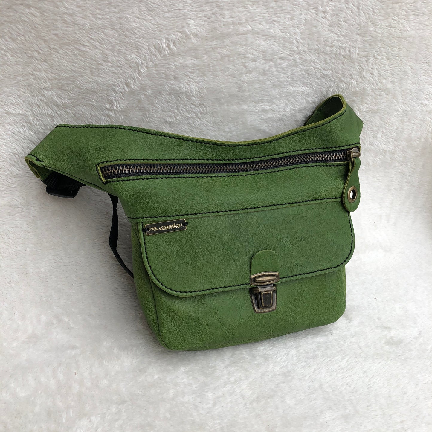 Mini Green & Old Gold · Piel natural BioCuir® Pieza Exclusiva Núm. 8100