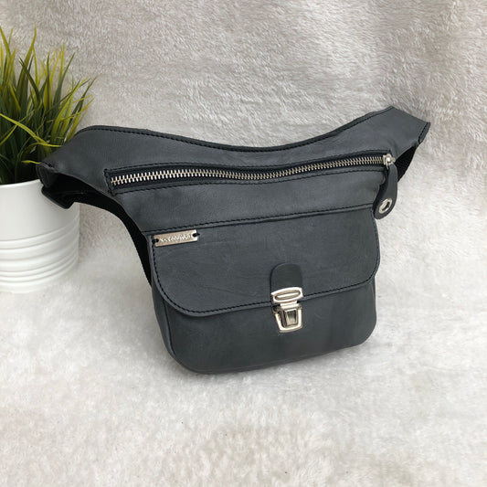 Mini Classic Gray &amp; Silver Natural BioCuir® Leather Exclusive Piece No. 8093