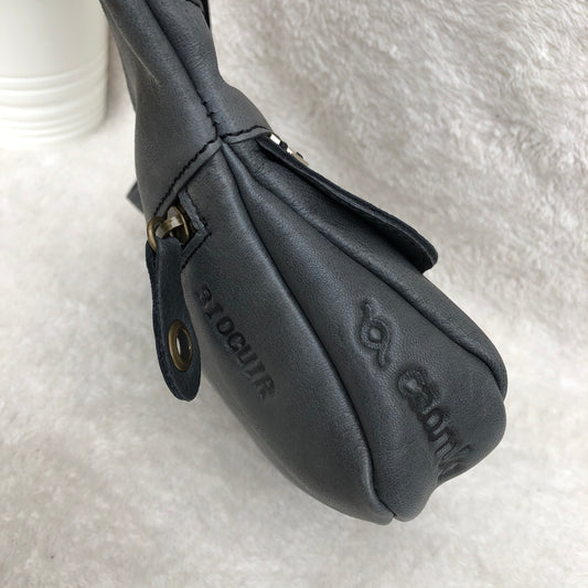 Mini Classic Gray &amp; Old Gold Natural leather BioCuir® Exclusive Piece No. 8207