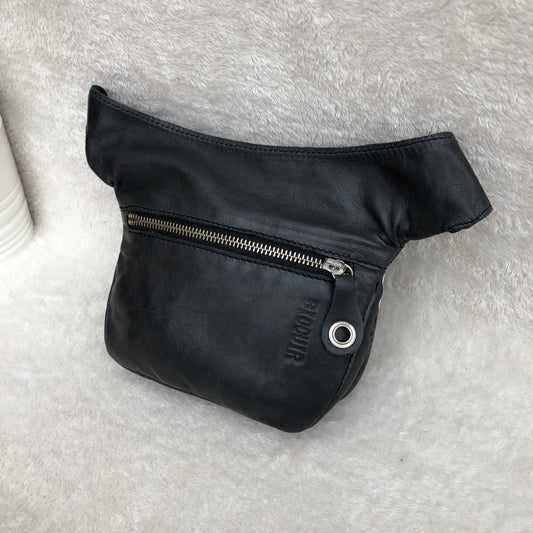 Mini Special Black/White Square & Silver BioCuir® natural leather Unique Piece No. 8221