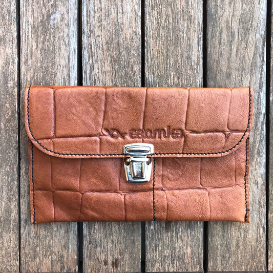 CAOMKA Flat Coin Purse Natural BioCuir® Leather Exclusive Piece No. 8179