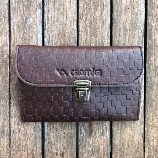 CAOMKA Flat Coin Purse Natural BioCuir® Leather Exclusive Piece No. 8120
