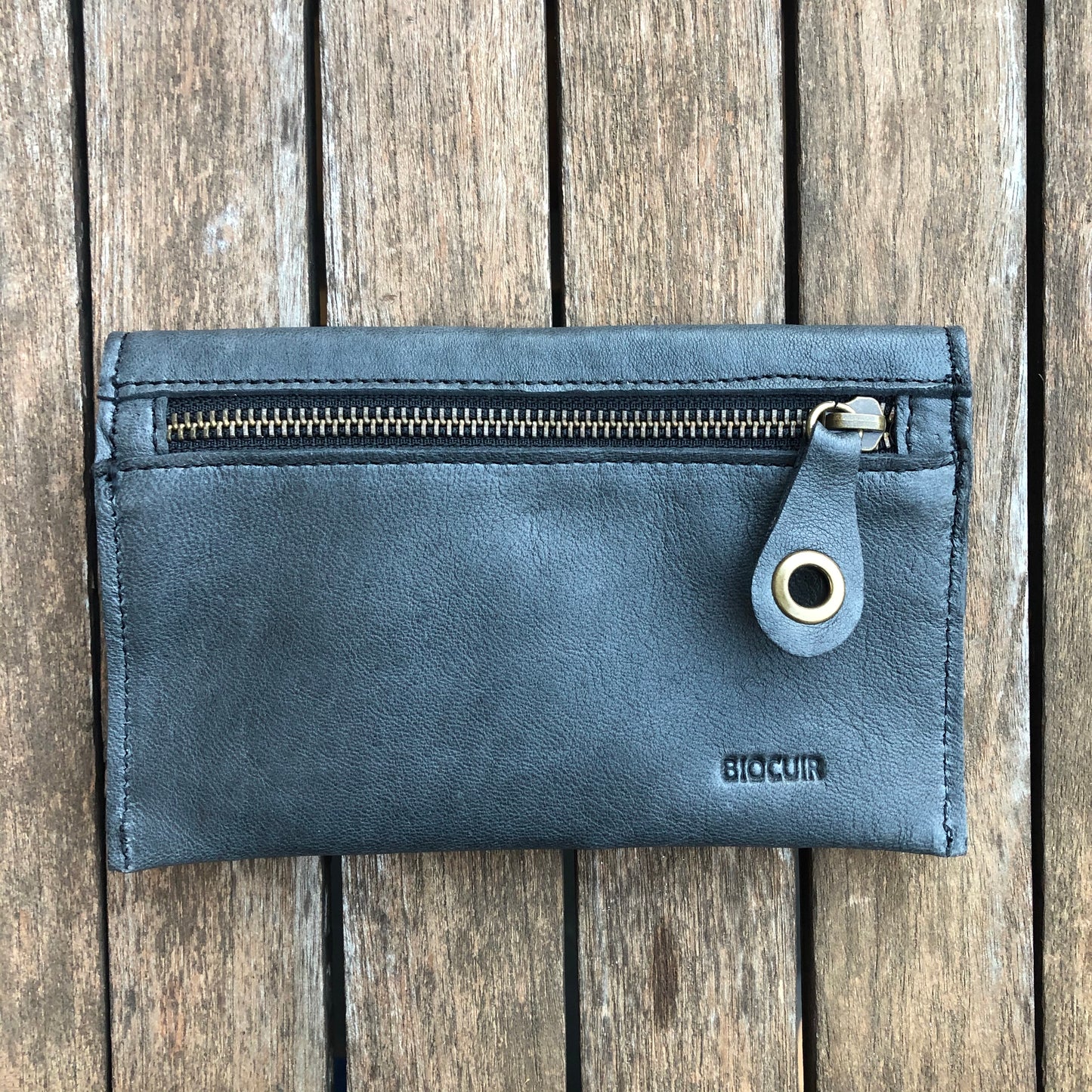 CAOMKA Flat Coin Purse Natural BioCuir® Leather Exclusive Piece No. 8163