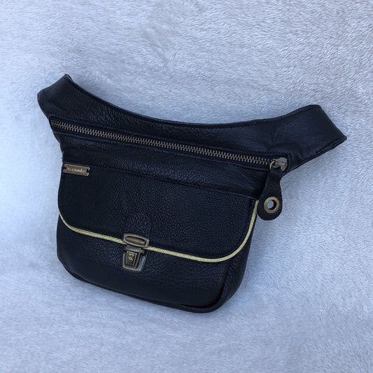 Mini Special Black Plus &amp; Old Gold Natural leather BioCuir® Exclusive Piece No. 8136