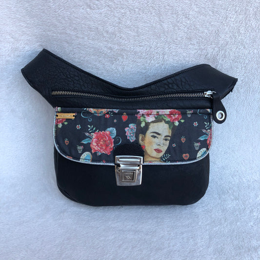 Special Black Frida &amp; Silver BioCuir® natural leather Unique Piece No. 8167
