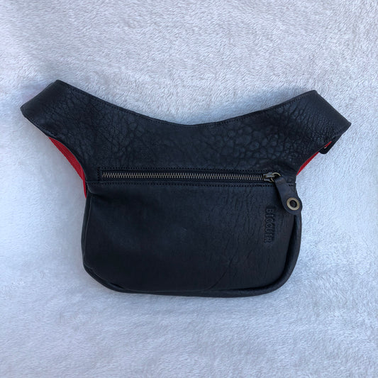 Special Black Frida Kahlo &amp; Old Gold BioCuir® natural leather Unique Piece No. 8141