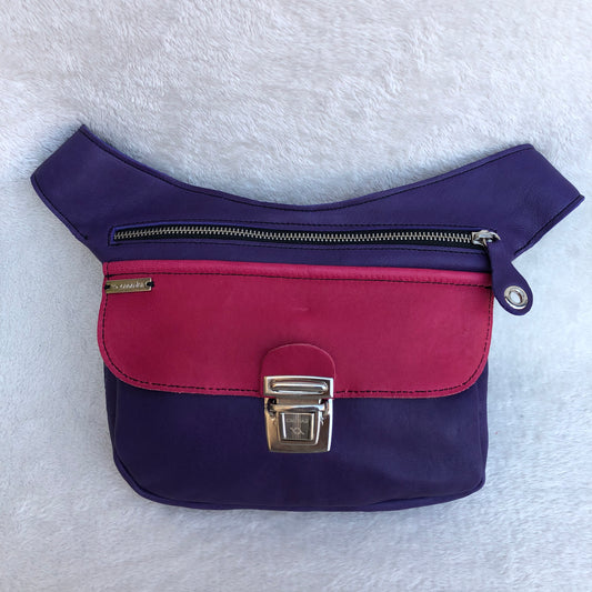 Special Purple - Fuchsia &amp; Silver Natural BioCuir® Leather Exclusive Piece No. 8314