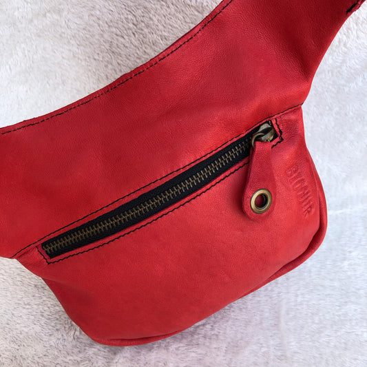 Mini Classic Red &amp; Old Gold Natural leather BioCuir® Exclusive Piece No. 8303