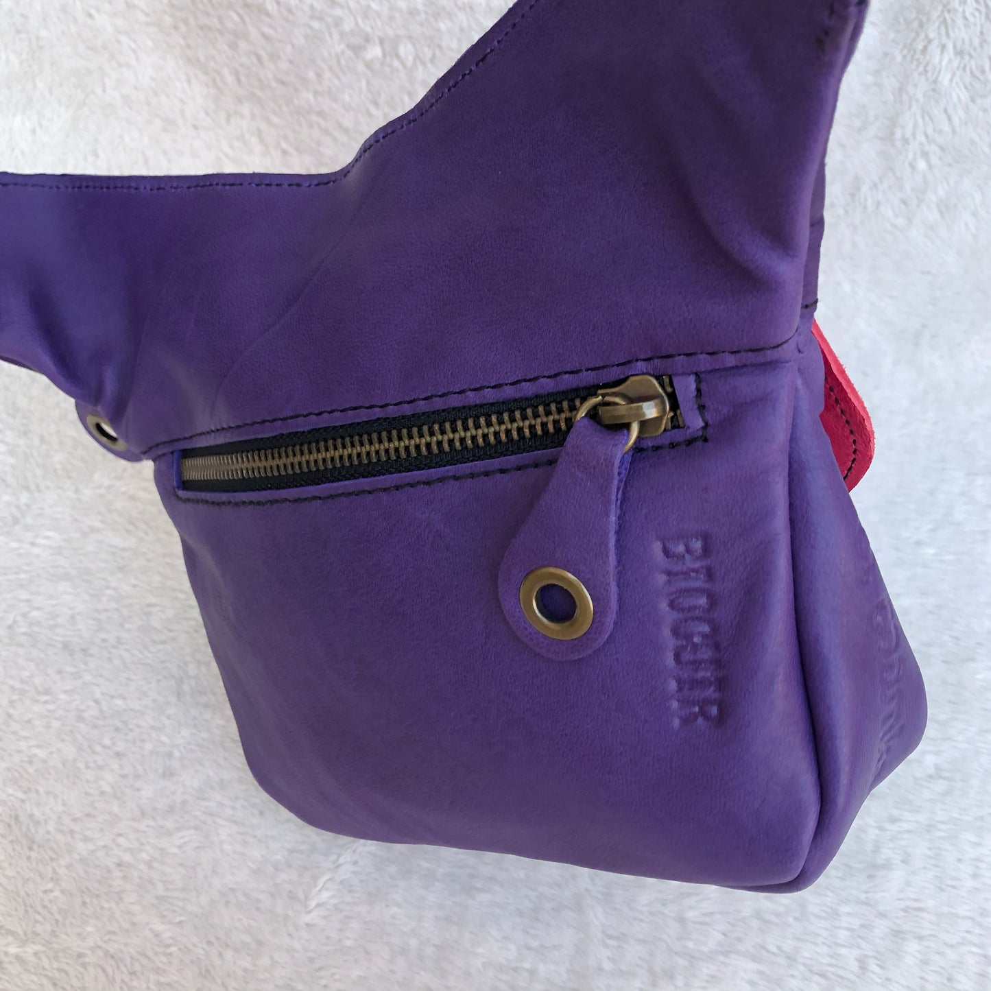 Mini Special Purple &amp; Fuchsia Naturleder BioCuir® Exklusiv Stück Nr. 8260