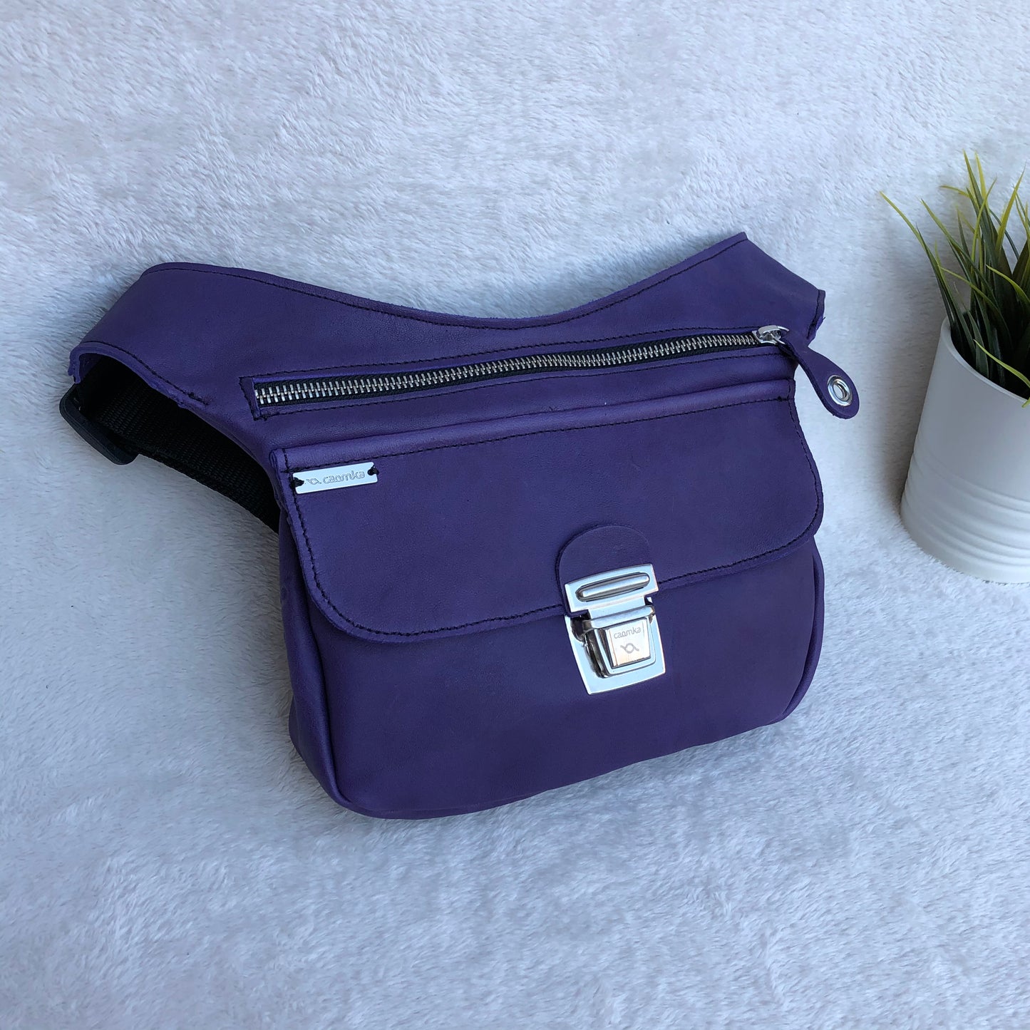 Classic Purple &amp; Silver Natural BioCuir® Leather Exclusive Part No. 8333