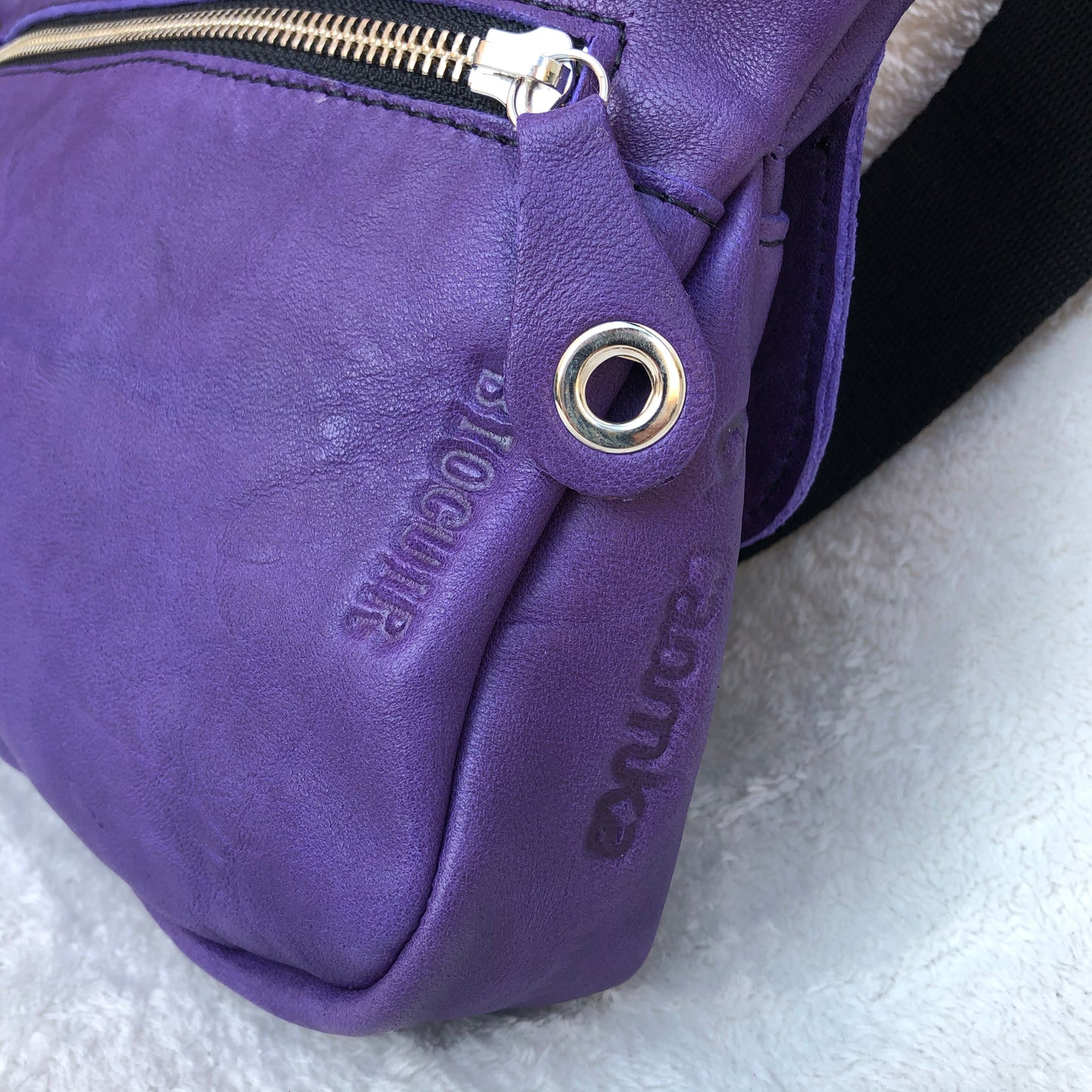 Classic Purple &amp; Silver Natural BioCuir® Leather Exclusive Part No. 8333