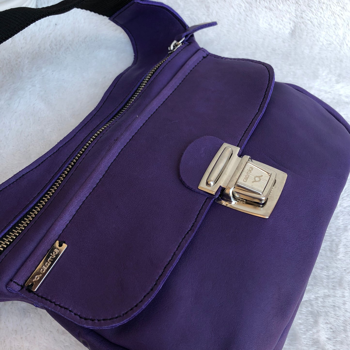 Classic Purple &amp; Silver Natural BioCuir® Leather Exclusive Part No. 8333