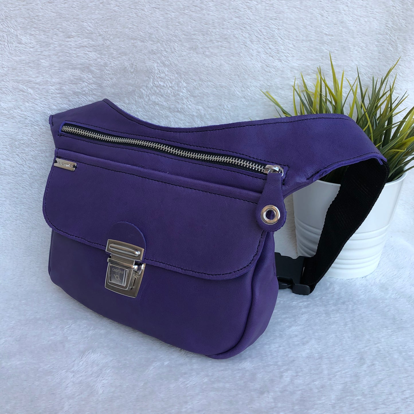 Classic Purple &amp; Silver Natural BioCuir® Leather Exclusive Part No. 8333