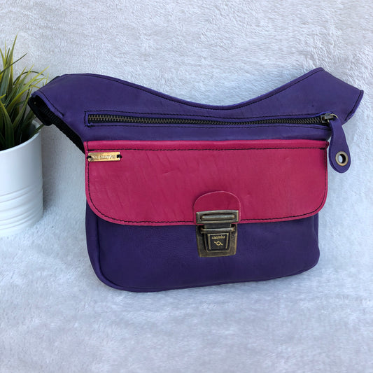 Special Purple &amp; Fuchsia · Old Gold · Natural leather BioCuir® · Exclusive Piece No. 8284