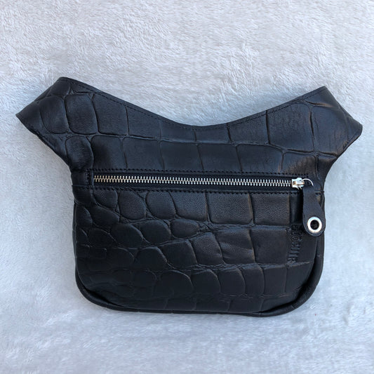 Special Black &amp; Silver BioCuir® natural leather Unique Piece No. 8245