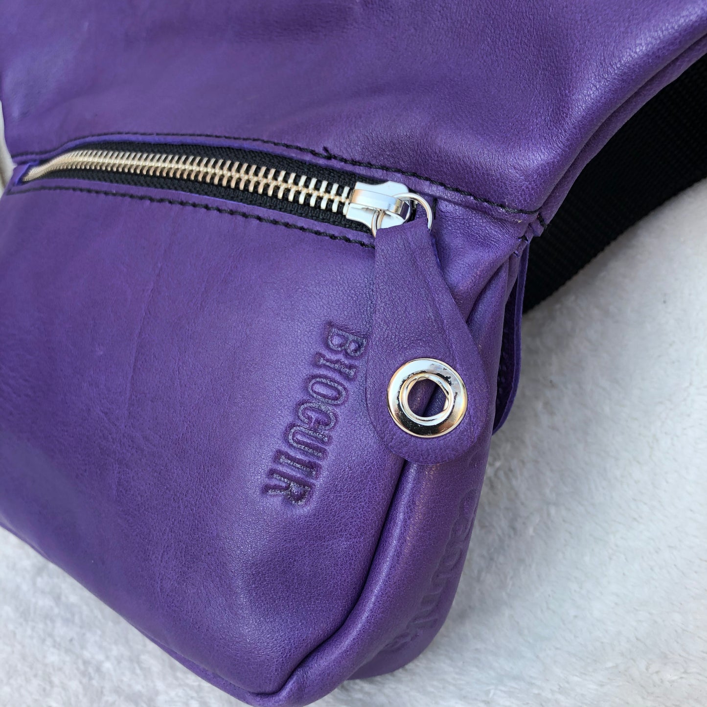 Mini Classic Purple & Silver · Piel natural BioCuir® · Pieza Exclusiva Núm. 8255